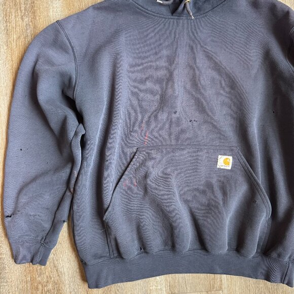 Vintage Navy Carhartt Hoodie Y2K - size Large - Picture 3 of 11